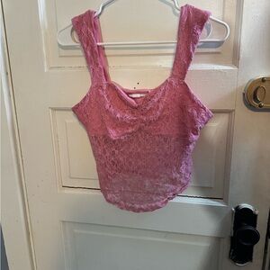 Kimchi Blue Pink Lace Cropped Camisole